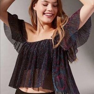 Urban outfitters on/off sparkly shoulder top.
